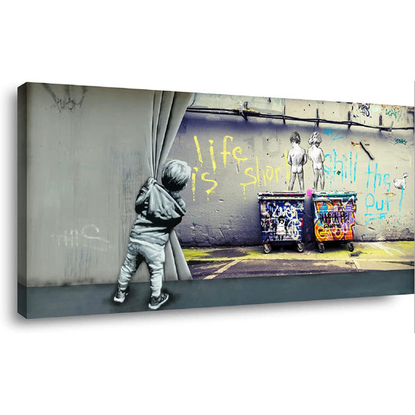 Canvas Wall Art (40''W X 20''H) Graffiti Baby On Canvas Print